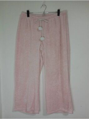 Peanuts Pink Fleece Lounge Pants With Pom-Pom Drawstring & Embossed Design XL